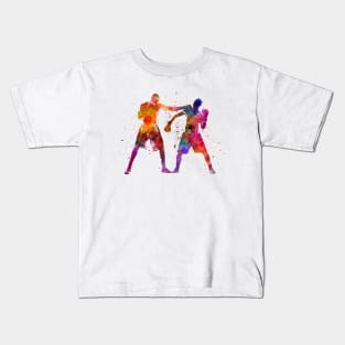 Boxer fight in watercolor Kids T-Shirt